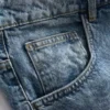 Baggy denimshorts med middels høy midje