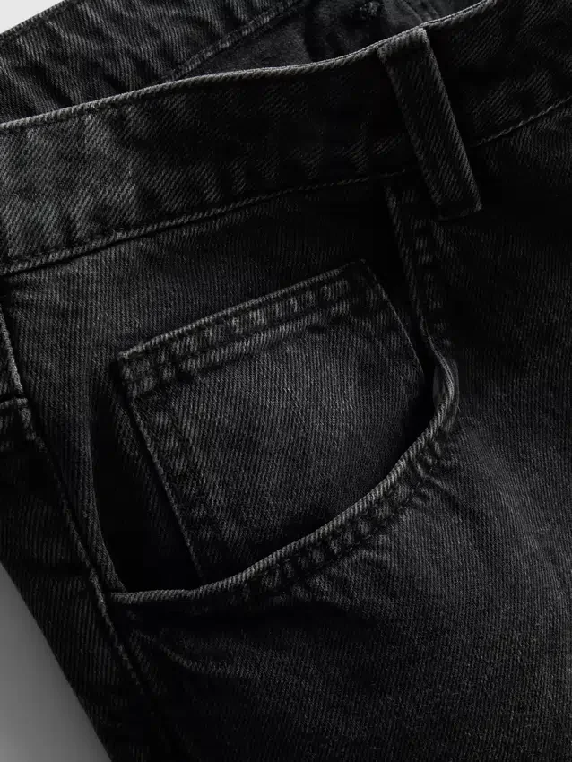 Baggy denimshorts med middels høy midje
