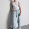 Baggy-jeans med middels høy midje