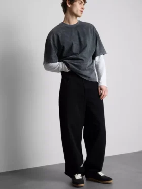 Baggy-jeans med middels høy midje