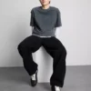 Baggy-jeans med middels høy midje