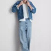 Baggy-jeans med middels høy midje