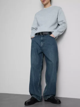 Baggy-jeans med middels høy midje
