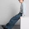 Baggy-jeans med middels høy midje