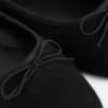 Ballerinasko i imitert semsket skinn med sløyfe og bred passform