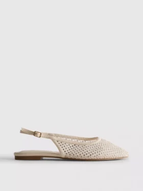 Ballerinasko med slingback og rhinestones