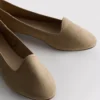 Ballettflate sko i semsket skinn