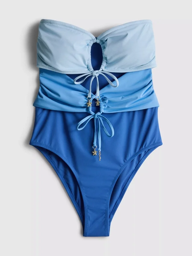 Bandeau-badedrakt med utskjæringer