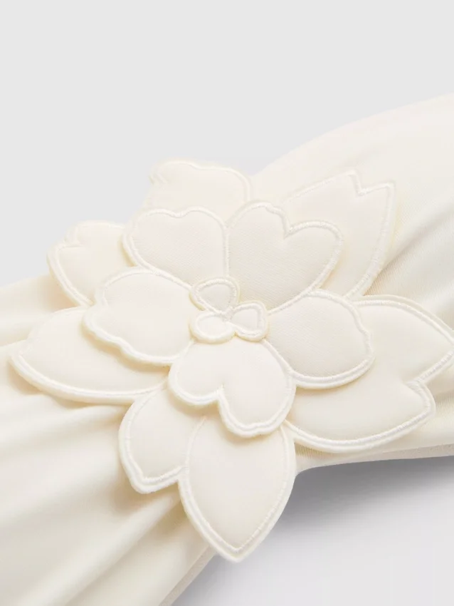 Bandeau-bikinitopp med 3D-blomster