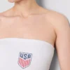 Bandeau-top i bomullsrikt stoff med USA-fotballmotiv