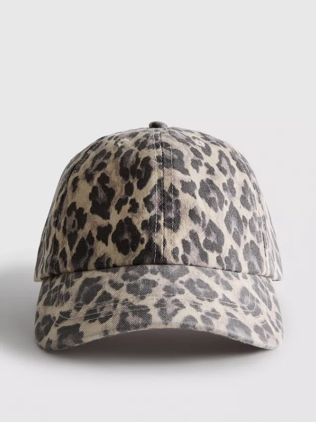 Baseballcap med leopardmønster