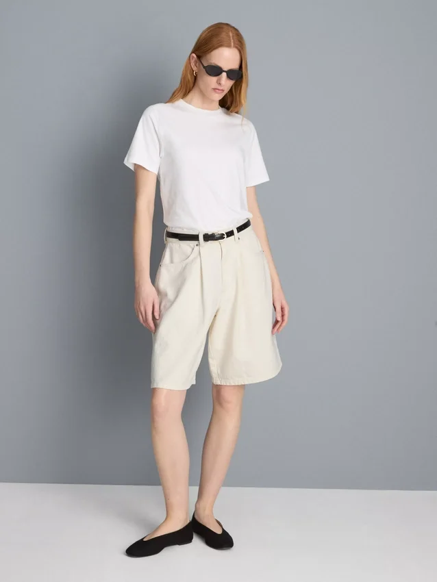 Bermudashorts i bomullsdenim