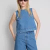 Bermudashorts i bomullsdenim