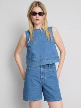 Bermudashorts i bomullsdenim