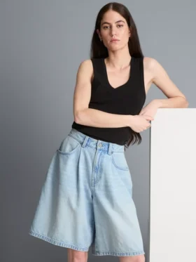 Bermudashorts i bomullsdenim