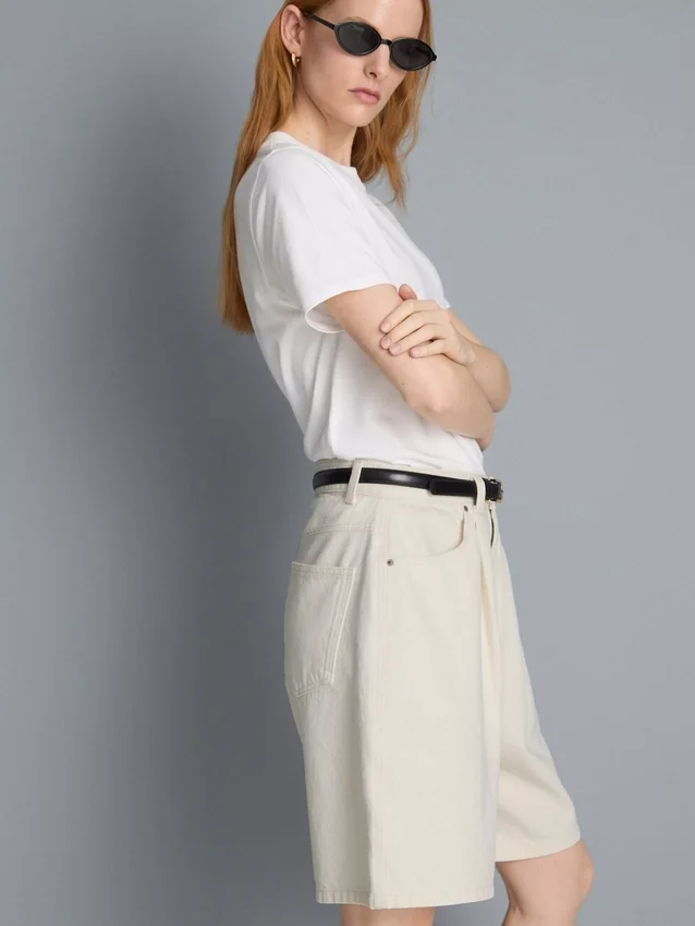 Bermudashorts i bomullsdenim