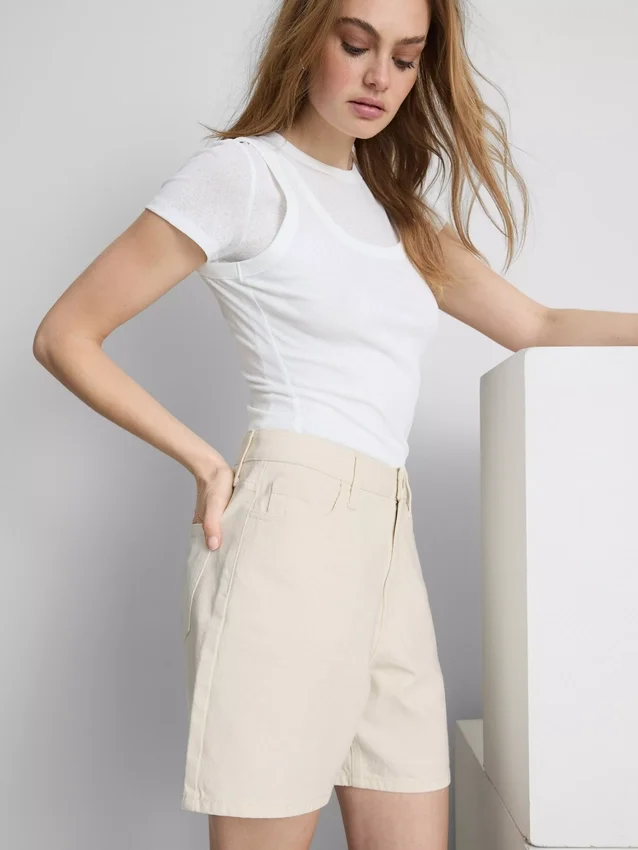 Bermudashorts i bomullsdenim