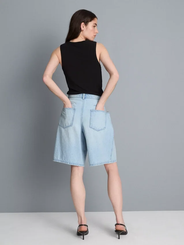 Bermudashorts i bomullsdenim
