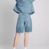 Bermudashorts i denim med ubehandlet kant