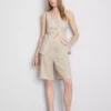 Bermudashorts i plissert linblanding