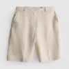 Bermudashorts i plissert linblanding
