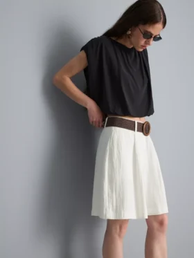 Bermudashorts med struktur og belte