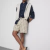 Bermudashorts med strukturerte striper