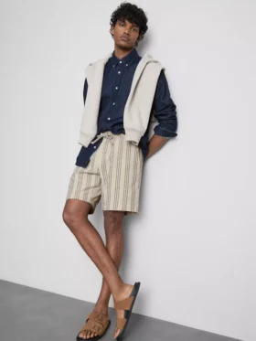 Bermudashorts med strukturerte striper