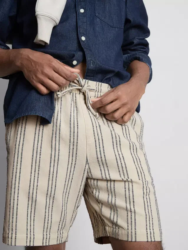 Bermudashorts med strukturerte striper