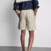 Bermudashorts med strukturerte striper