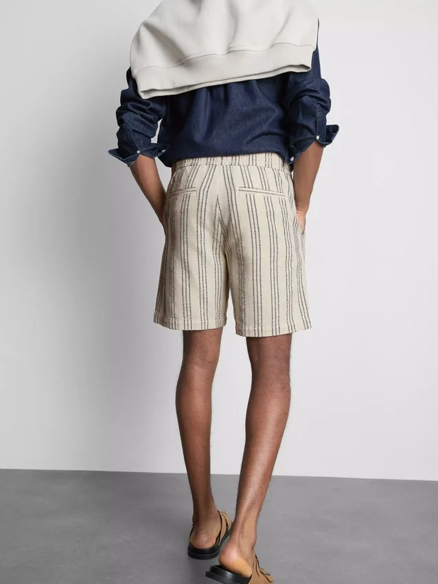 Bermudashorts med strukturerte striper