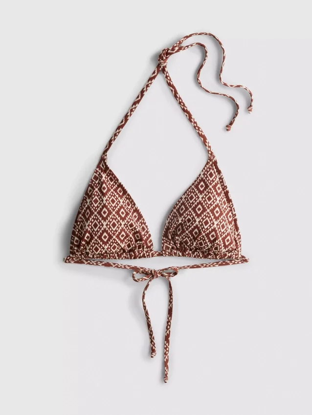 Bikinisett med trekantet topp og bånd i sidene