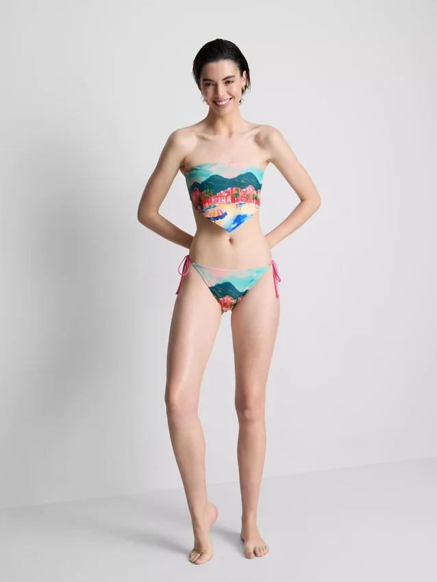 Bikinitopp med bandana-mønster