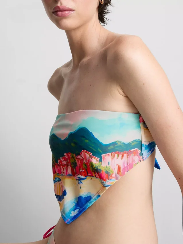 Bikinitopp med bandana-mønster
