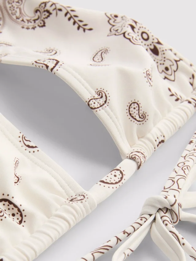 Bikinitopp med halterneck og bandana-mønster
