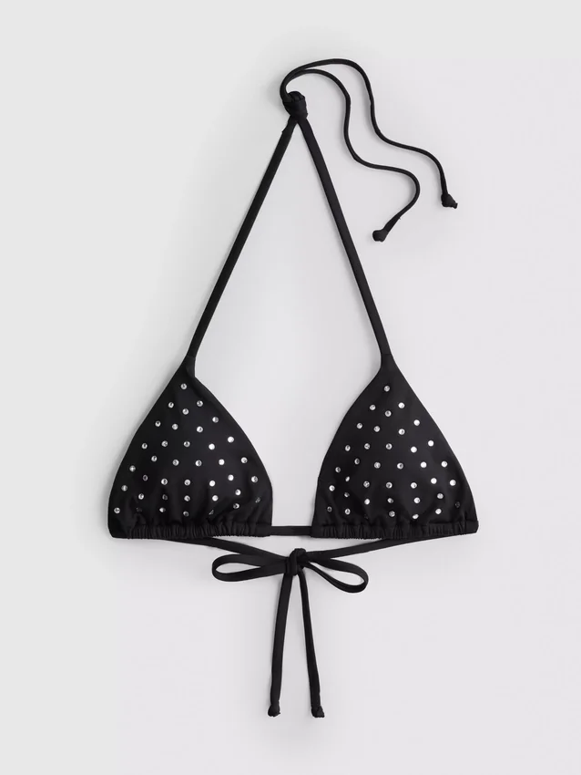 Bikinitopp med trekantformet strass