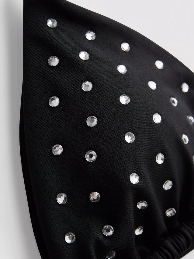 Bikinitopp med trekantformet strass