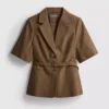 Blazer med korte ermer og belte