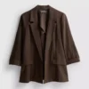Blazer med strukturert, utskåret revers