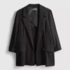 Blazer med strukturert, utskåret revers