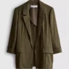 Blazer med strukturert, utskåret revers