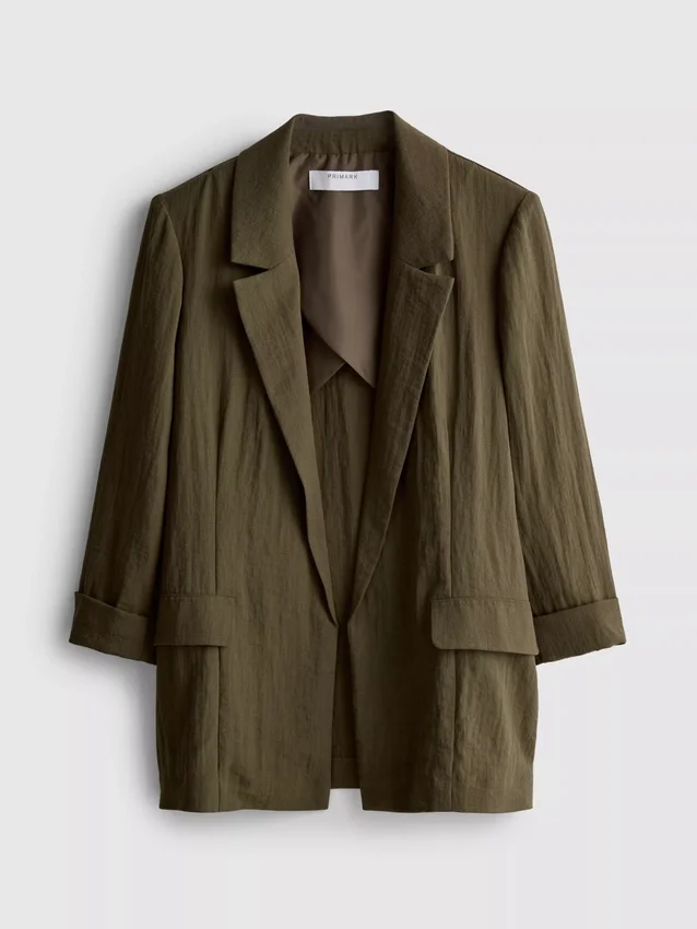 Blazer med strukturert, utskåret revers
