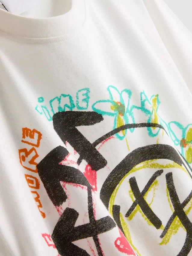 Blink 182 bomulls-T-skjorte med avslappet logo
