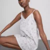 Blomstret bomulls-dobby-chemise