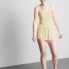Blomstret ribbet pysjamaser-cami-top