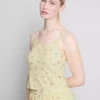 Blomstret ribbet pysjamaser-cami-top