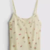 Blomstret ribbet pysjamaser-cami-top
