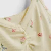Blomstret ribbet pysjamaser-cami-top