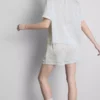 Blomstret sateng-pysjamaser i boyfriend-stil