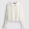 Bluse med rynket peplum-kant